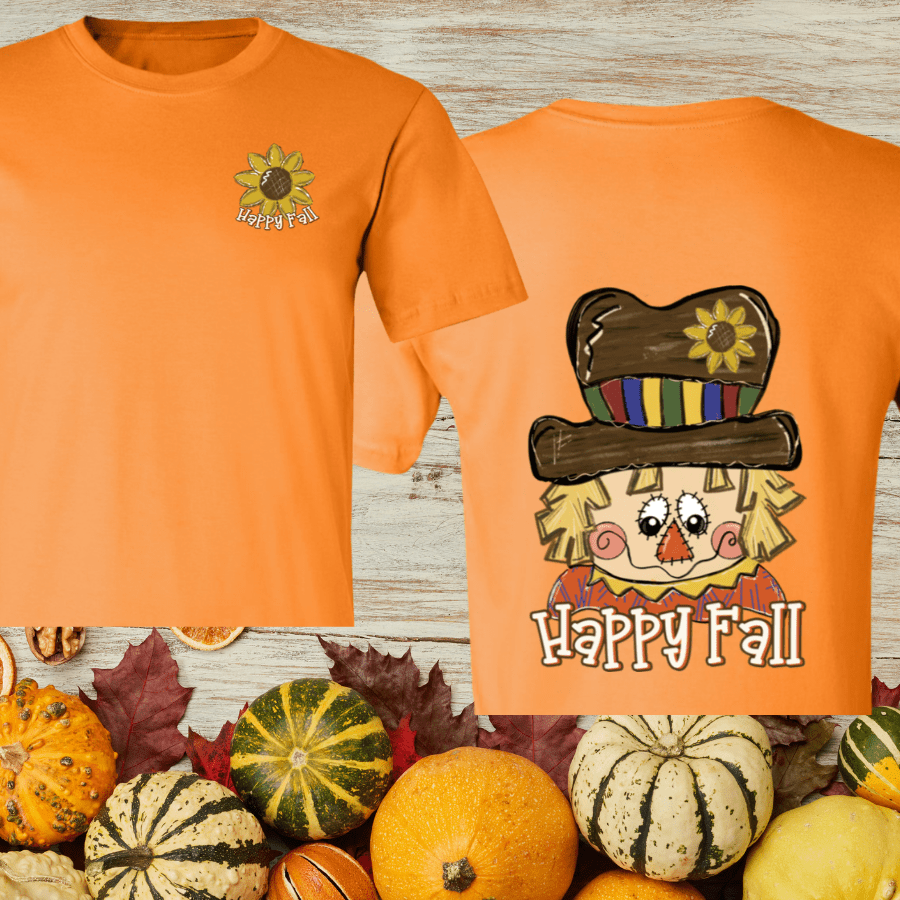 Happy Fall Scarecrow Bella + Canvas S/S Tee - 931 Graphics