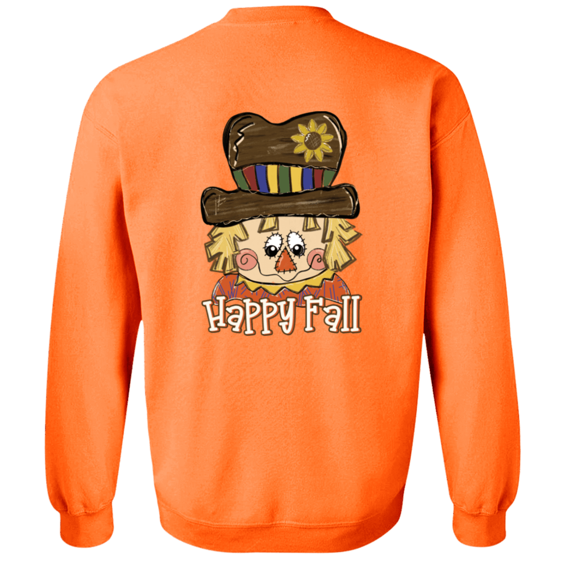 Happy Fall Scarecrow Gildan Crewneck Pullover Sweatshirt - 931 Graphics