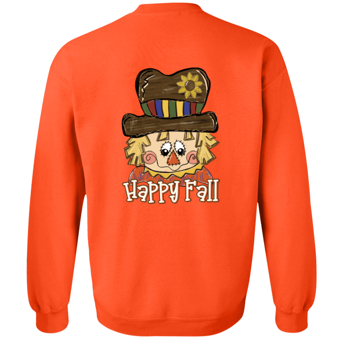 Happy Fall Scarecrow Gildan Crewneck Pullover Sweatshirt - 931 Graphics