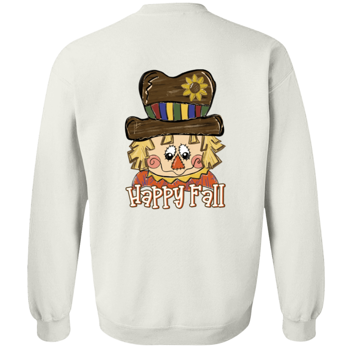 Happy Fall Scarecrow Gildan Crewneck Pullover Sweatshirt - 931 Graphics