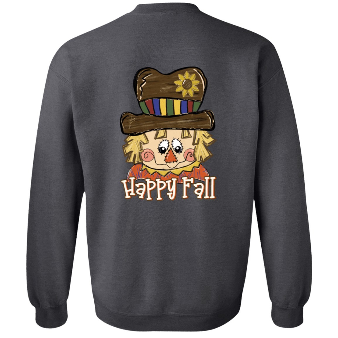 Happy Fall Scarecrow Gildan Crewneck Pullover Sweatshirt - 931 Graphics
