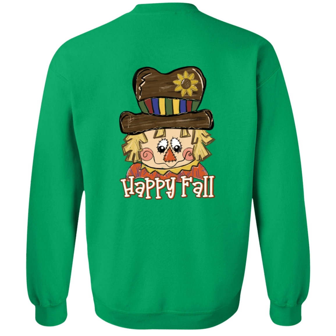 Happy Fall Scarecrow Gildan Crewneck Pullover Sweatshirt - 931 Graphics