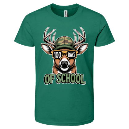 100 Days of School Deer Bella + Canvas Kids SS T-Shirt - 931 Graphics
