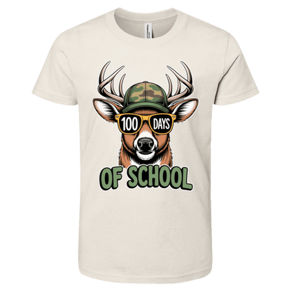 100 Days of School Deer Bella + Canvas Kids SS T-Shirt - 931 Graphics