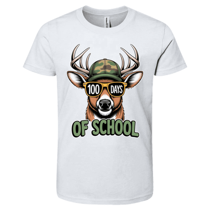 100 Days of School Deer Bella + Canvas Kids SS T-Shirt - 931 Graphics