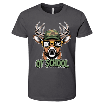 100 Days of School Deer Bella + Canvas Kids SS T-Shirt - 931 Graphics