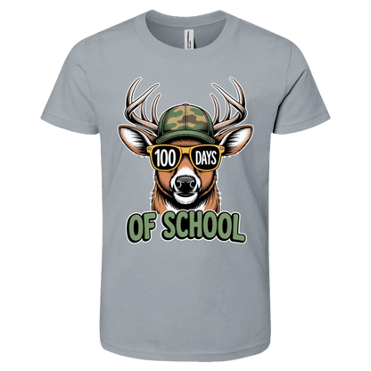 100 Days of School Deer Bella + Canvas Kids SS T-Shirt - 931 Graphics