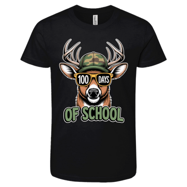 100 Days of School Deer Bella + Canvas Kids SS T-Shirt - 931 Graphics