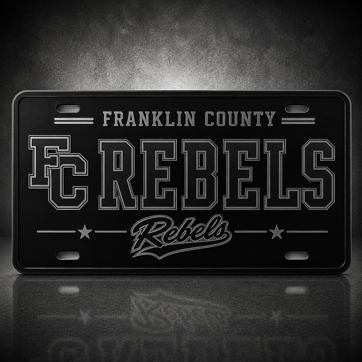FC Rebels Laser Engraved License Plate