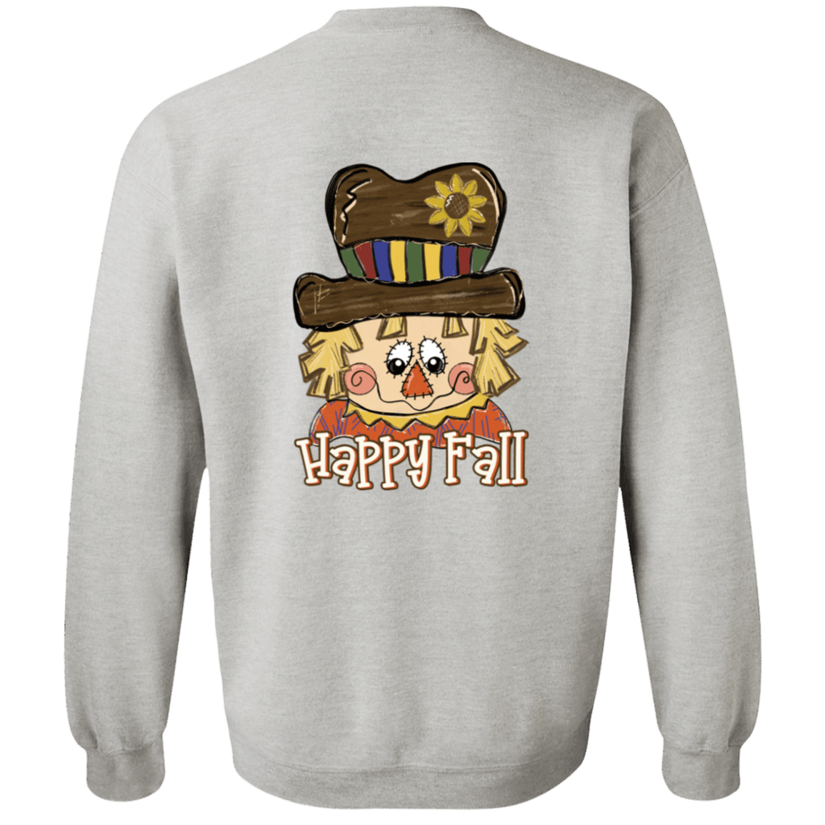 Happy Fall Scarecrow Gildan Crewneck Pullover Sweatshirt - 931 Graphics