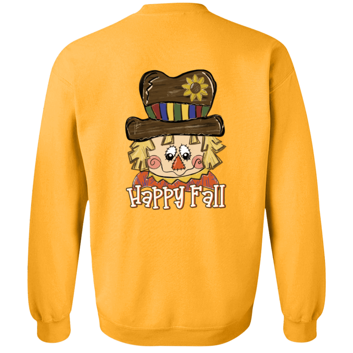 Happy Fall Scarecrow Gildan Crewneck Pullover Sweatshirt - 931 Graphics