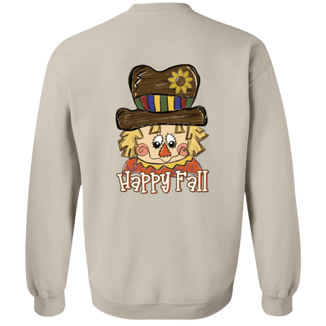 Happy Fall Scarecrow Gildan Crewneck Pullover Sweatshirt - 931 Graphics