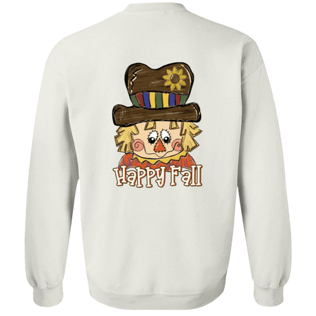 Happy Fall Scarecrow Gildan Crewneck Pullover Sweatshirt - 931 Graphics
