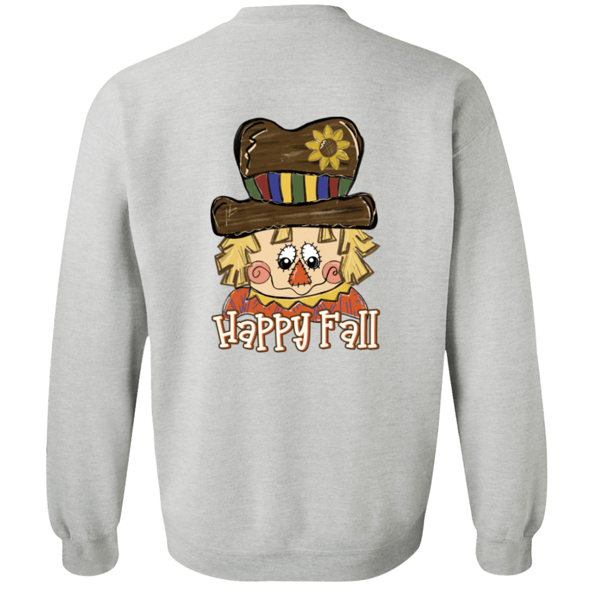 Happy Fall Scarecrow Gildan Crewneck Pullover Sweatshirt - 931 Graphics