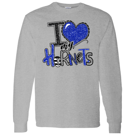 I Love My Hornets Gildan L/S Tee - Busy Bee Graphix