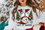 Let It Snow Snowman Crewneck - Busy Bee Graphix