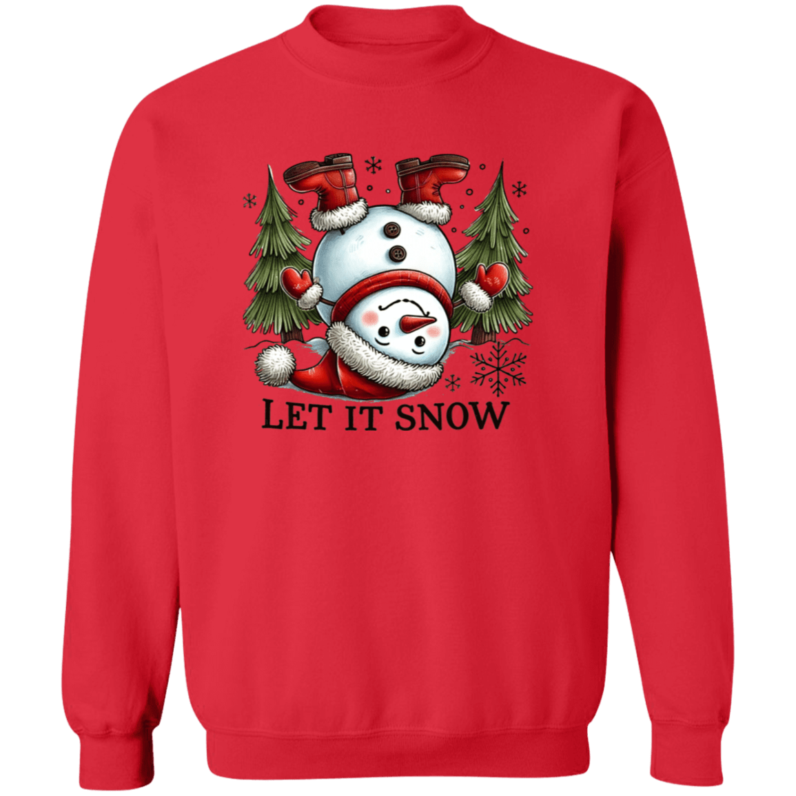Let It Snow Snowman Crewneck - Busy Bee Graphix