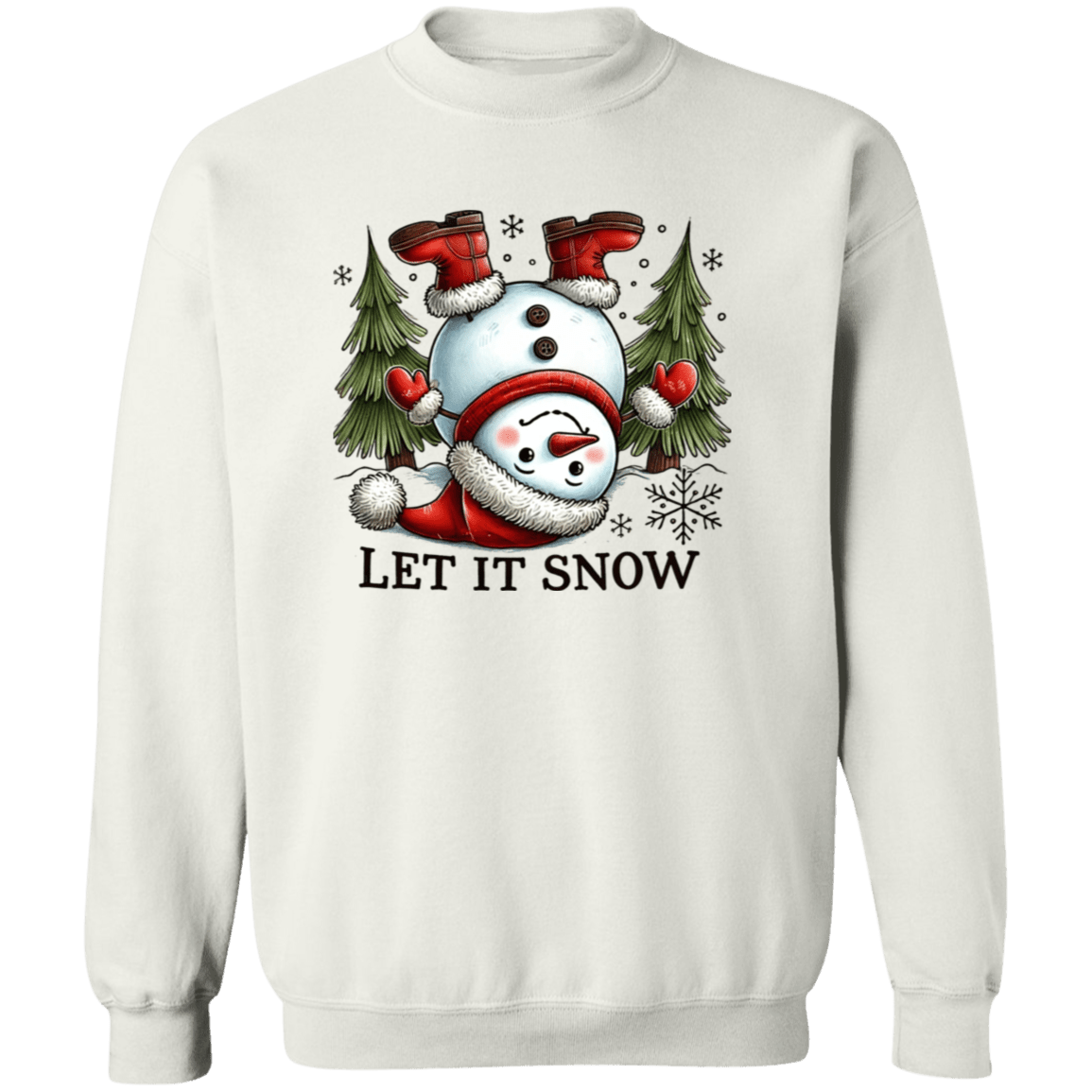 Let It Snow Snowman Crewneck - Busy Bee Graphix