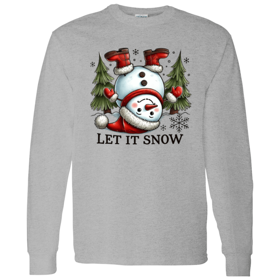 Let It Snow Snowman L/S Tee - Busy Bee Graphix