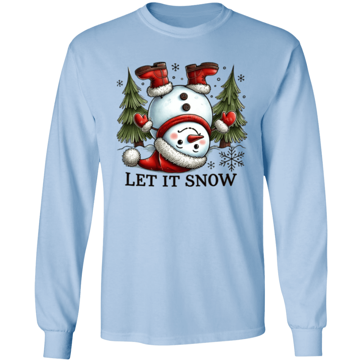 Let It Snow Snowman L/S Tee - Busy Bee Graphix