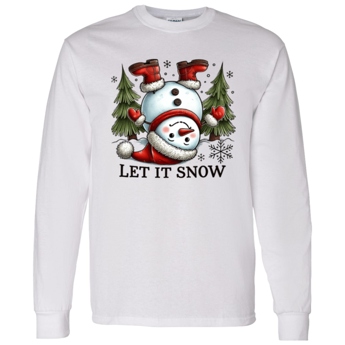 Let It Snow Snowman L/S Tee - Busy Bee Graphix