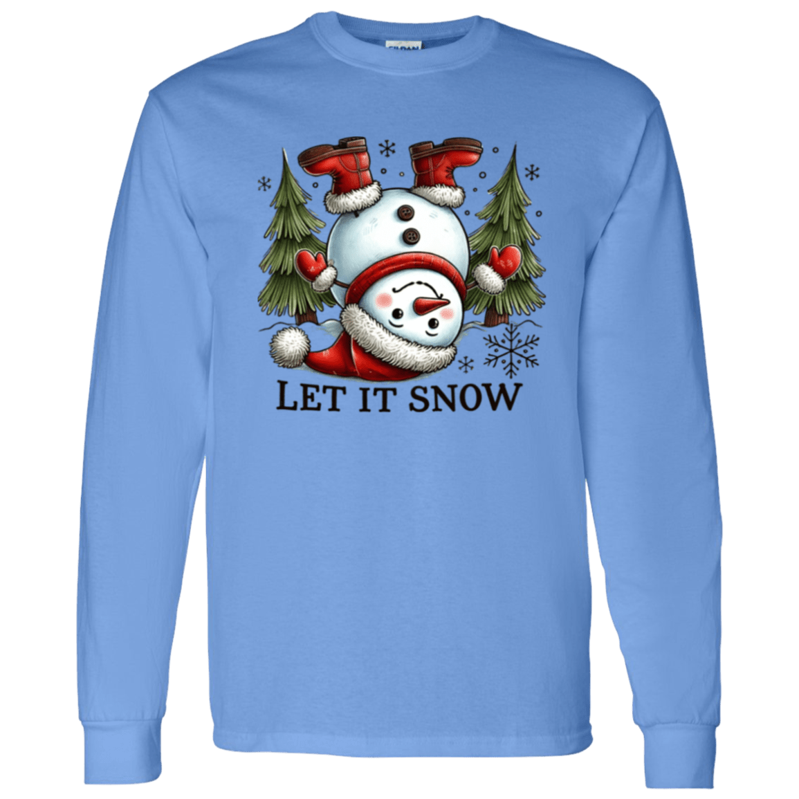 Let It Snow Snowman L/S Tee - Busy Bee Graphix