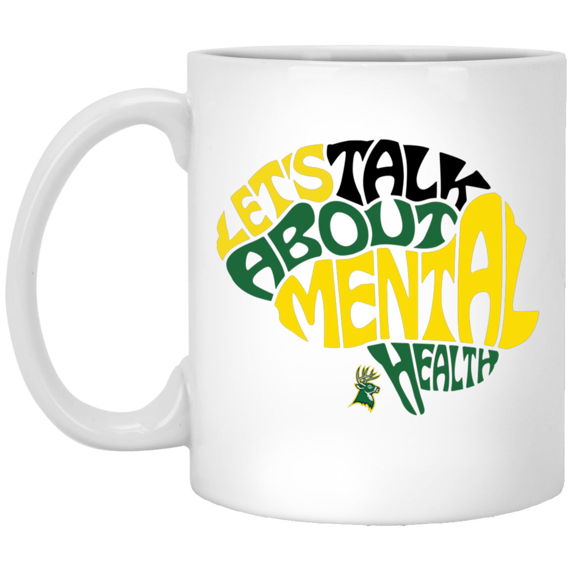 Lets Talk About Mental Health Motlow 11oz White Mug - Busy Bee Graphix