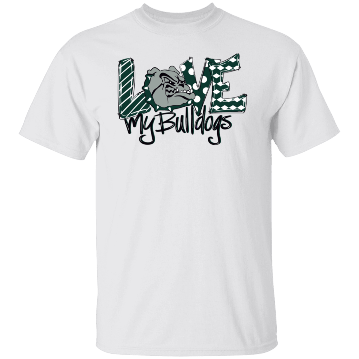 Love My Bulldogs Gildan Tee - Busy Bee Graphix