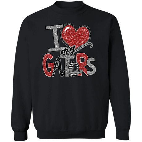 Love My Gators Crewneck Sweatshirt - Busy Bee Graphix