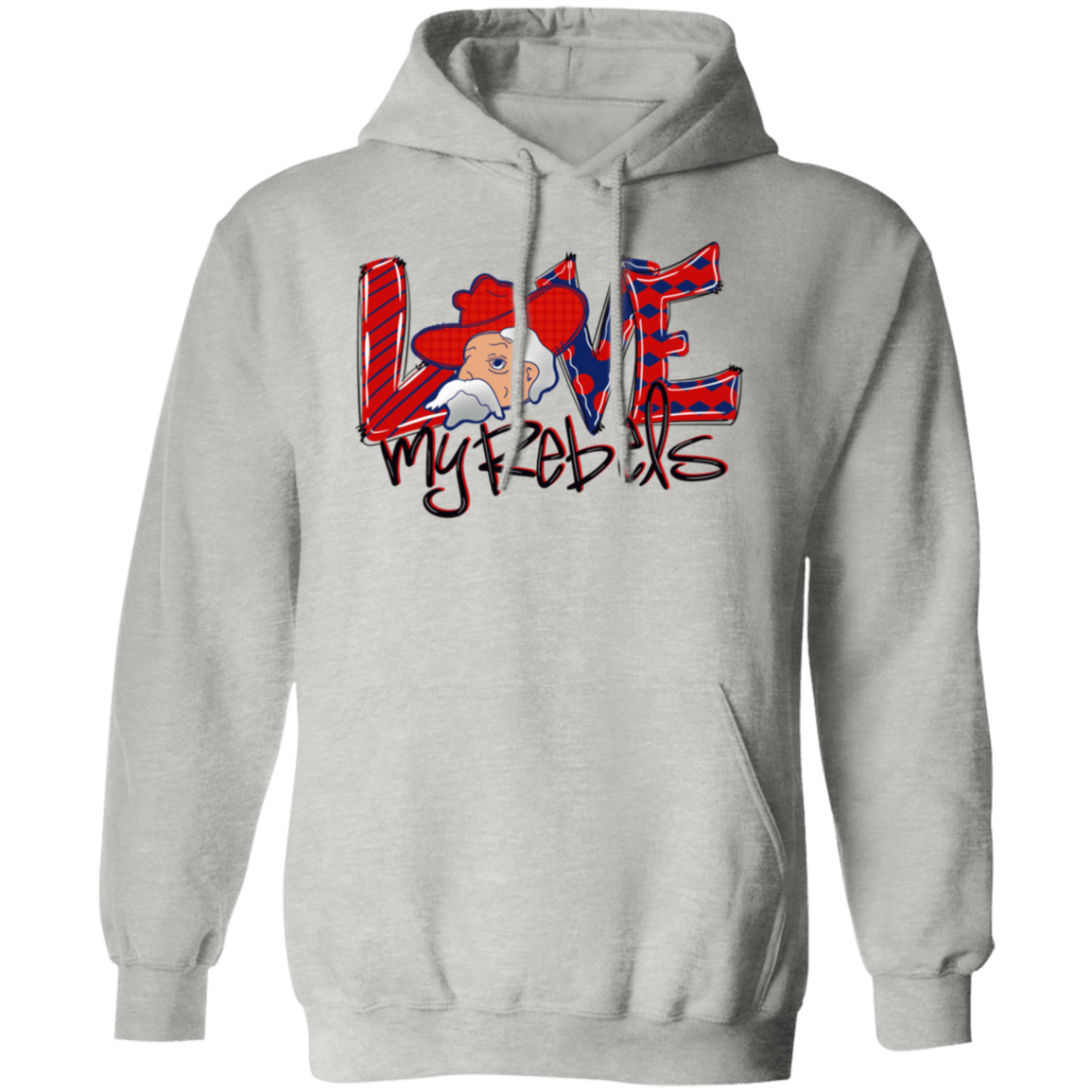 Love My Rebels Adult Gildan Hoody - Busy Bee Graphix