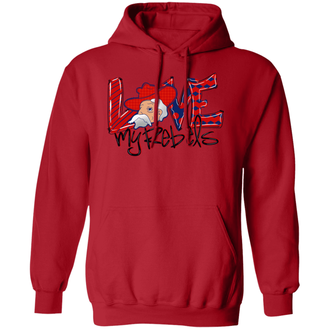 Love My Rebels Adult Gildan Hoody - Busy Bee Graphix