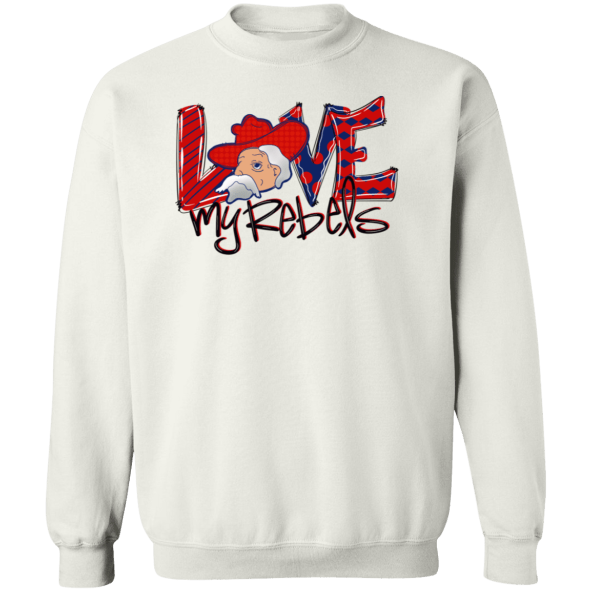 Love My Rebels Crewneck Sweatshirt - Busy Bee Graphix