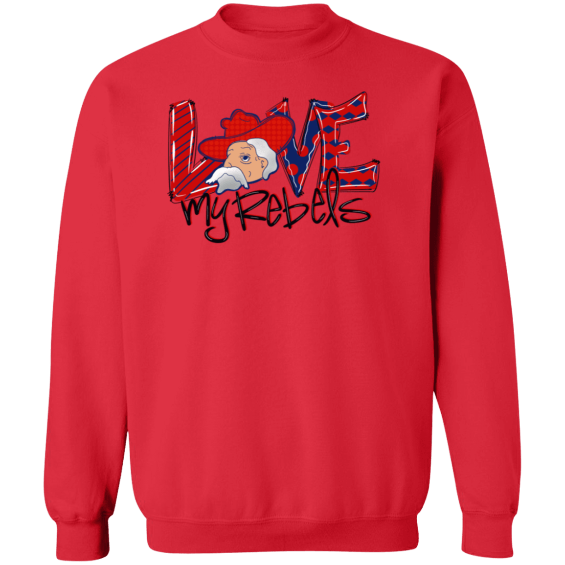 Love My Rebels Crewneck Sweatshirt - Busy Bee Graphix