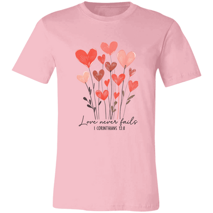 Love Never Fails – Bella Canvas Unisex Tee - 931 Graphics