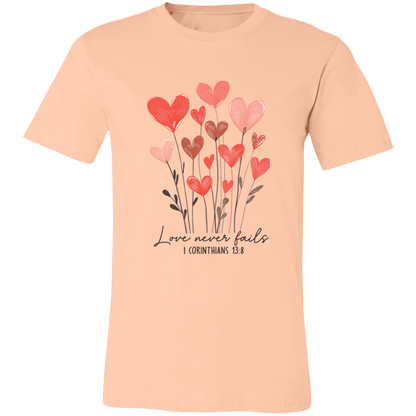 Love Never Fails – Bella Canvas Unisex Tee - 931 Graphics