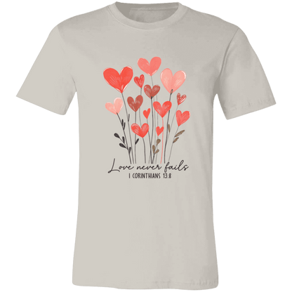 Love Never Fails – Bella Canvas Unisex Tee - 931 Graphics