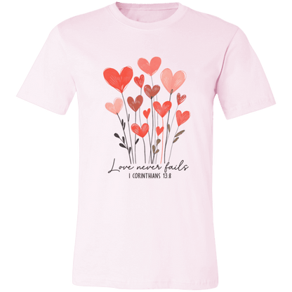 Love Never Fails – Bella Canvas Unisex Tee - 931 Graphics