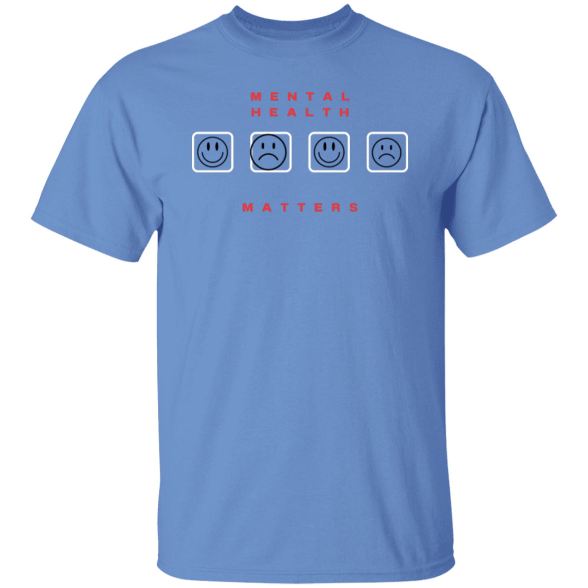 Mental Health Matters Smiley Gildan Tee - Busy Bee Graphix