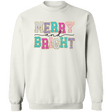 Merry & Bright Crewneck Pullover Sweatshirt - Busy Bee Graphix