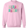 Merry & Bright Crewneck Pullover Sweatshirt - Busy Bee Graphix