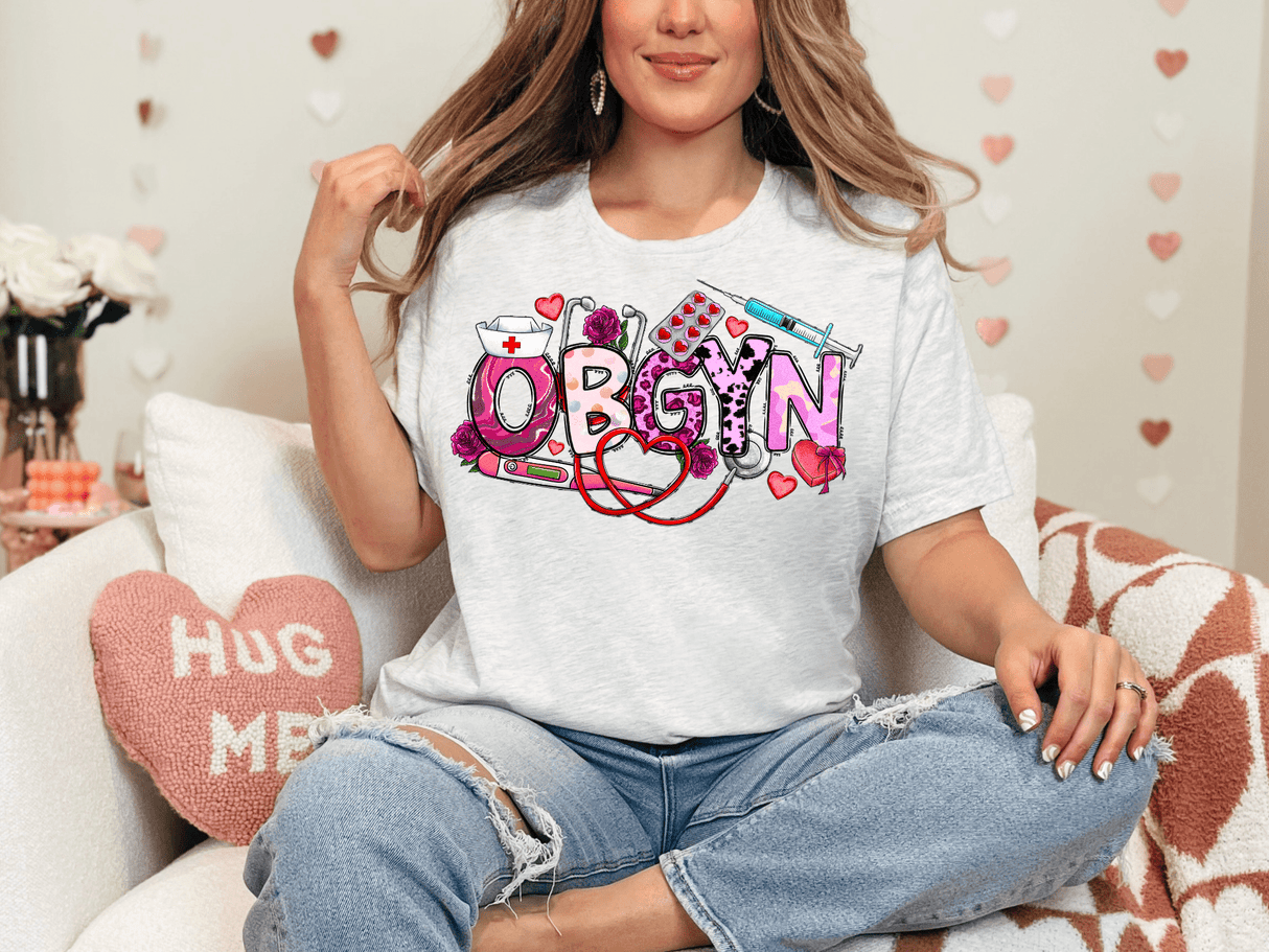 OBGYN Valentine's Day Bella Canvas Tee - Busy Bee Graphix