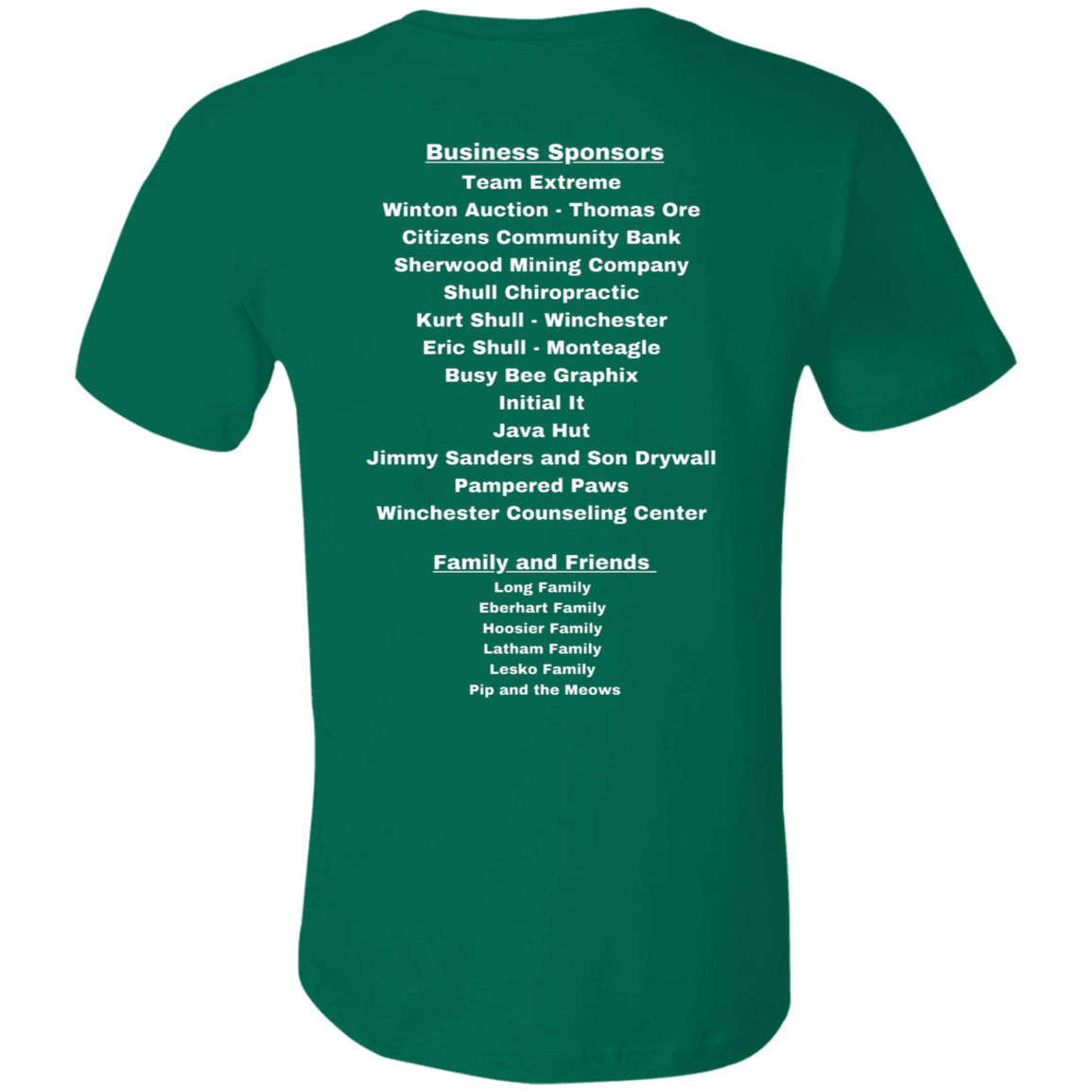 SMS Track Bella Canvas Tee with Logo & Sponsors - Busy Bee Graphix