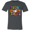Trick or Treat Halloween Ghost Pumpkin Bella Canvas Tee - Busy Bee Graphix