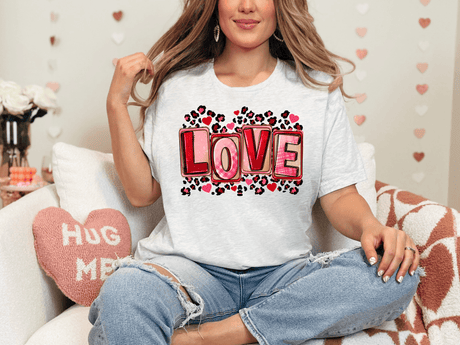 Valentine's Day Love Bella Canvas Tee - Busy Bee Graphix